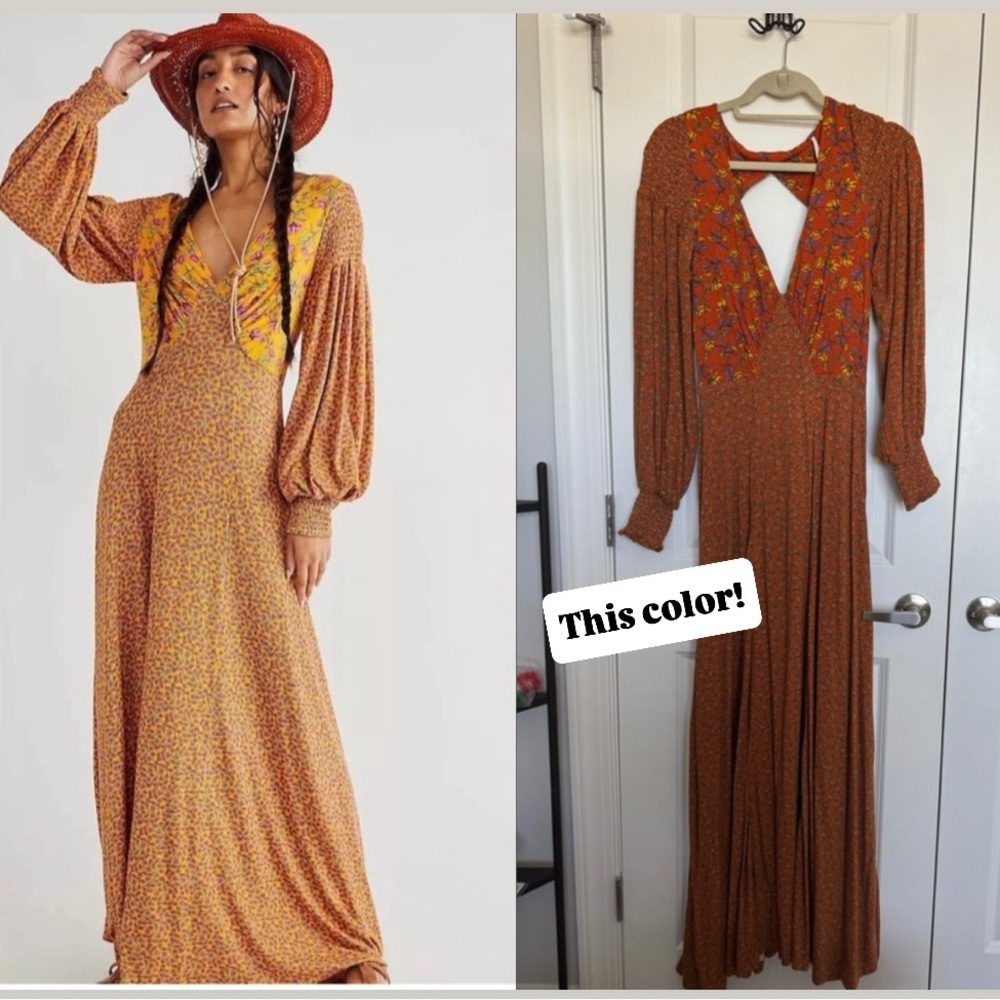 Free people love story maxi dress. Rare **burnt orange color**